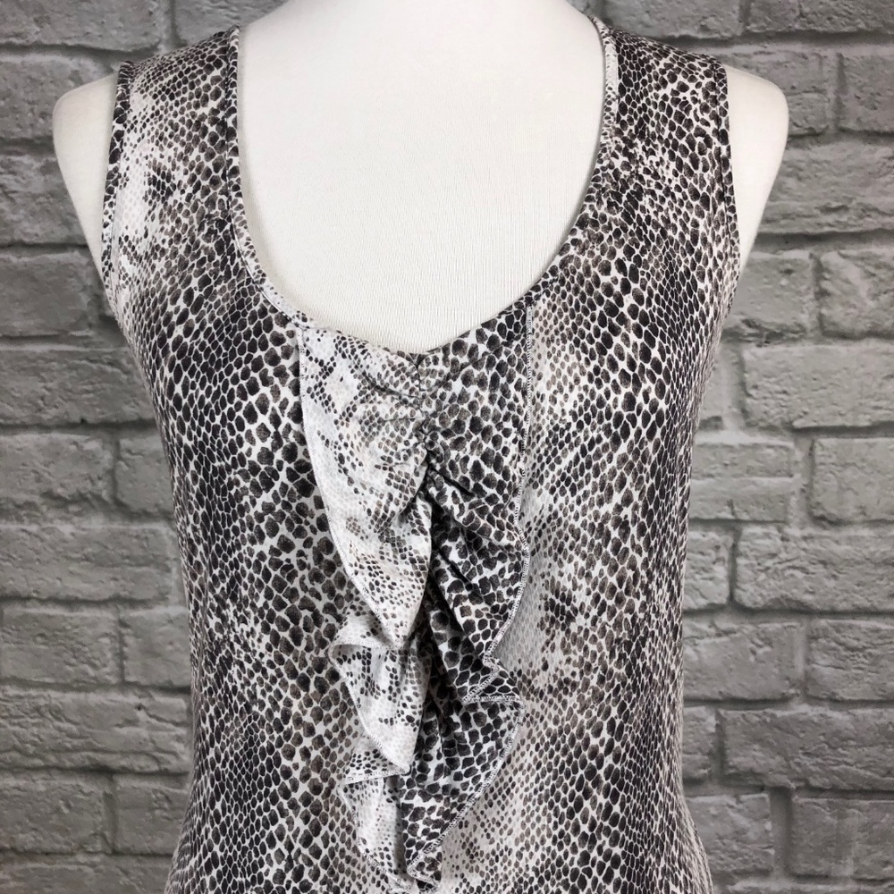 Tahari Python Snake Print Ruffle Tank - image 2